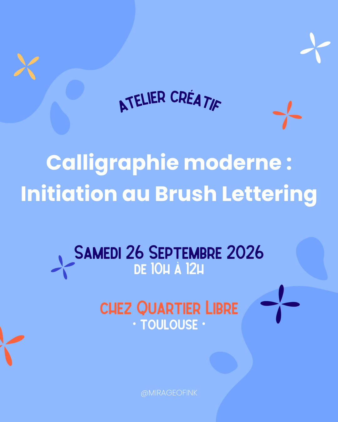 Atelier créatif de calligraphie moderne : Brush Lettering - 26/09/2026